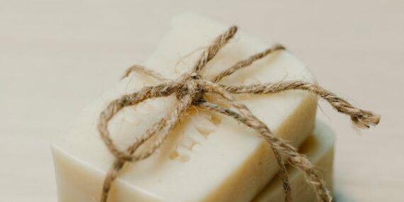 eco friendly soaps placed on table