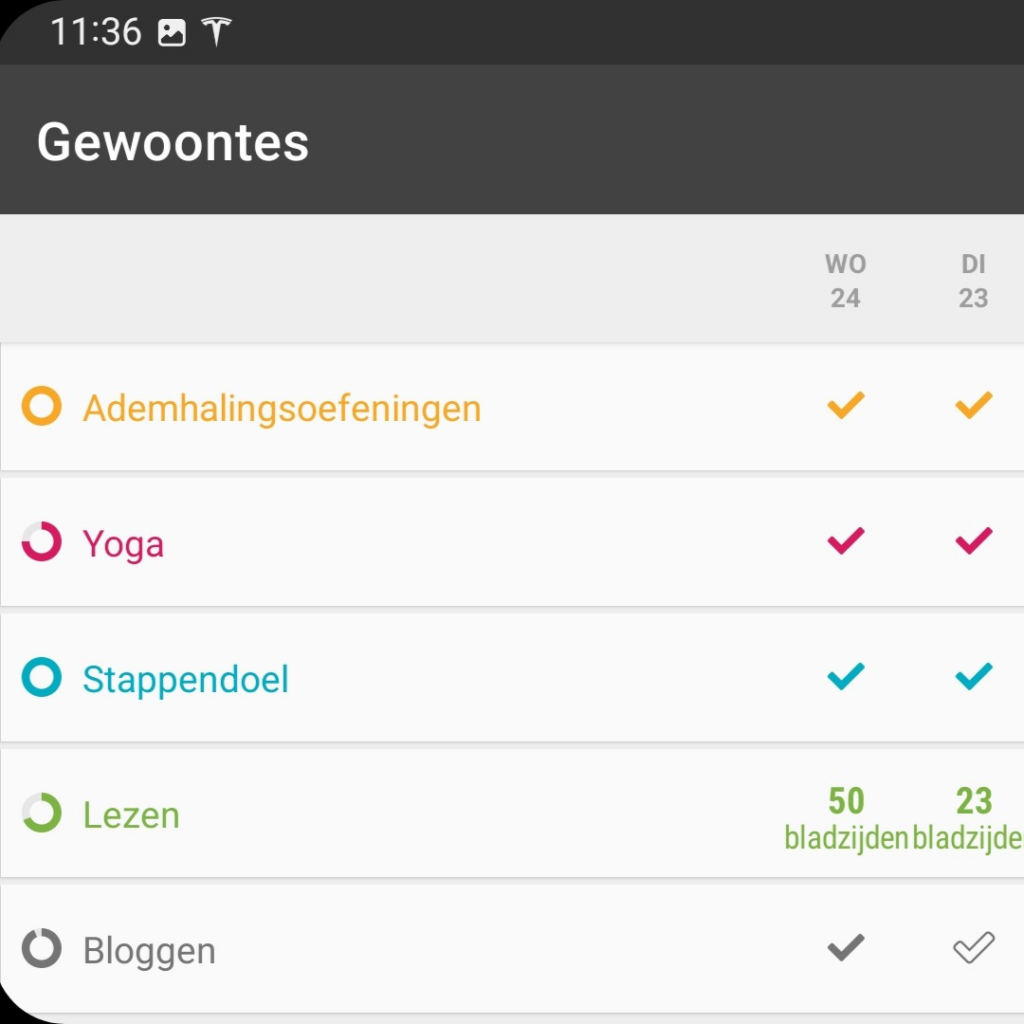 Loop habit tracker - open source app - screenshot