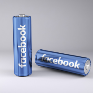 Batterijen van het merk Facebook. 