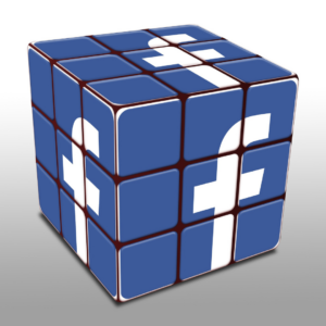 Kubus met Facebook-logo