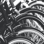 grayscale photography of bicycle