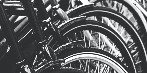 grayscale photography of bicycle