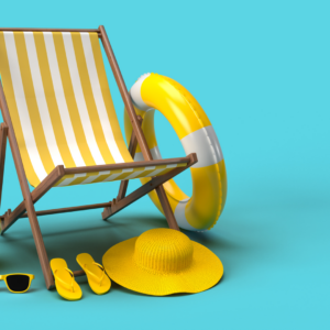 Maandmenu augustus: een gele strandstoel
